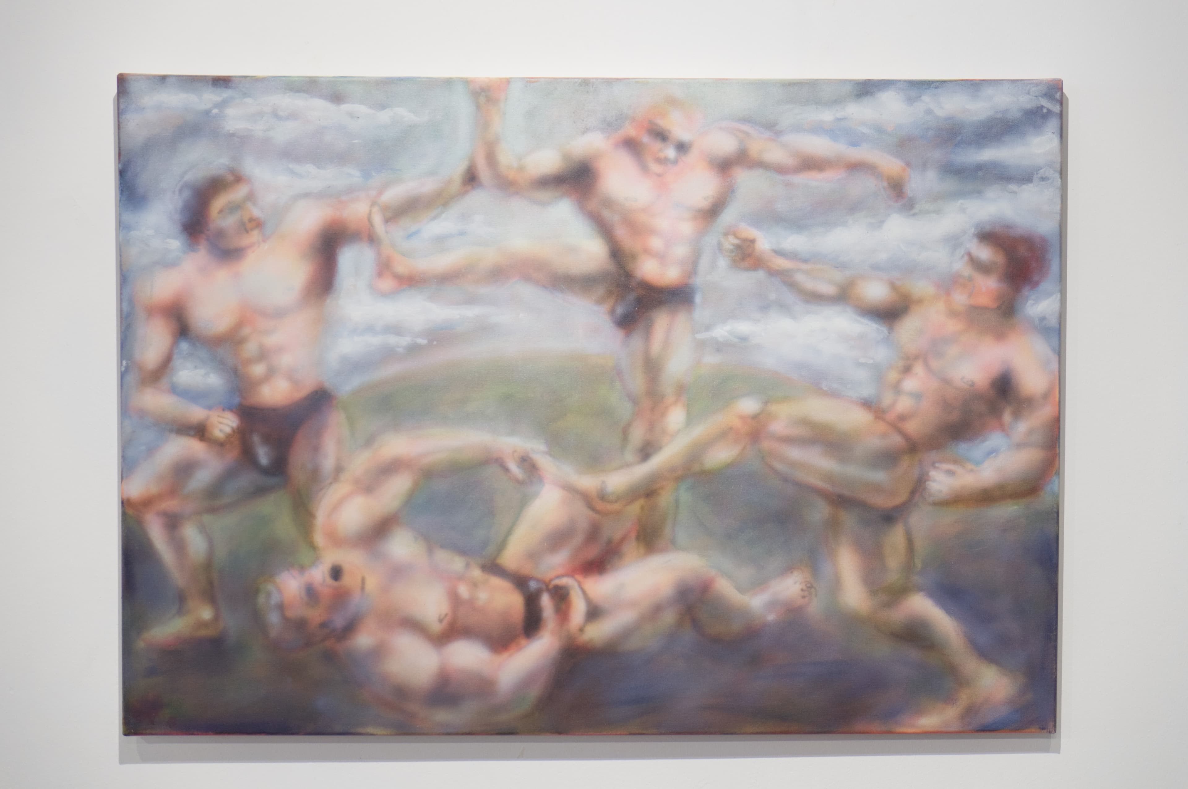 four men dancing in a circe